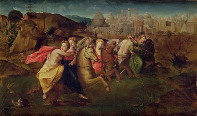 Cloelia y las vírgenes huyendo del campo de Porsenna, c.1530-35 de Domenico di Pace Beccafumi  